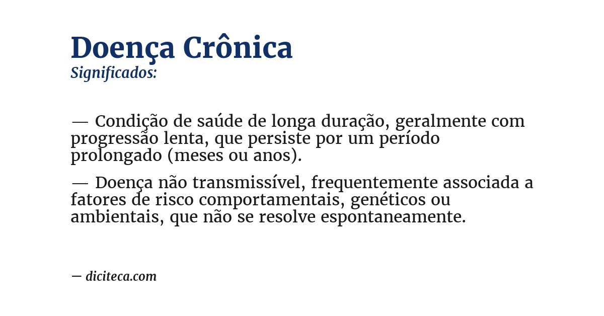 Significado de doença crônica
