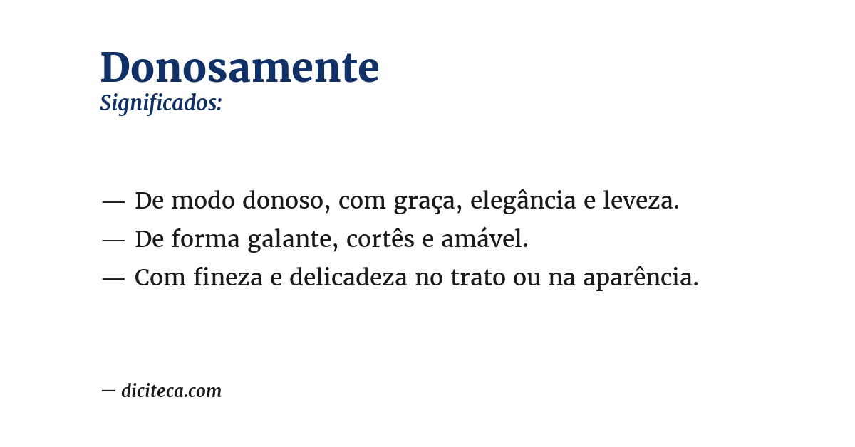 Significado de donosamente