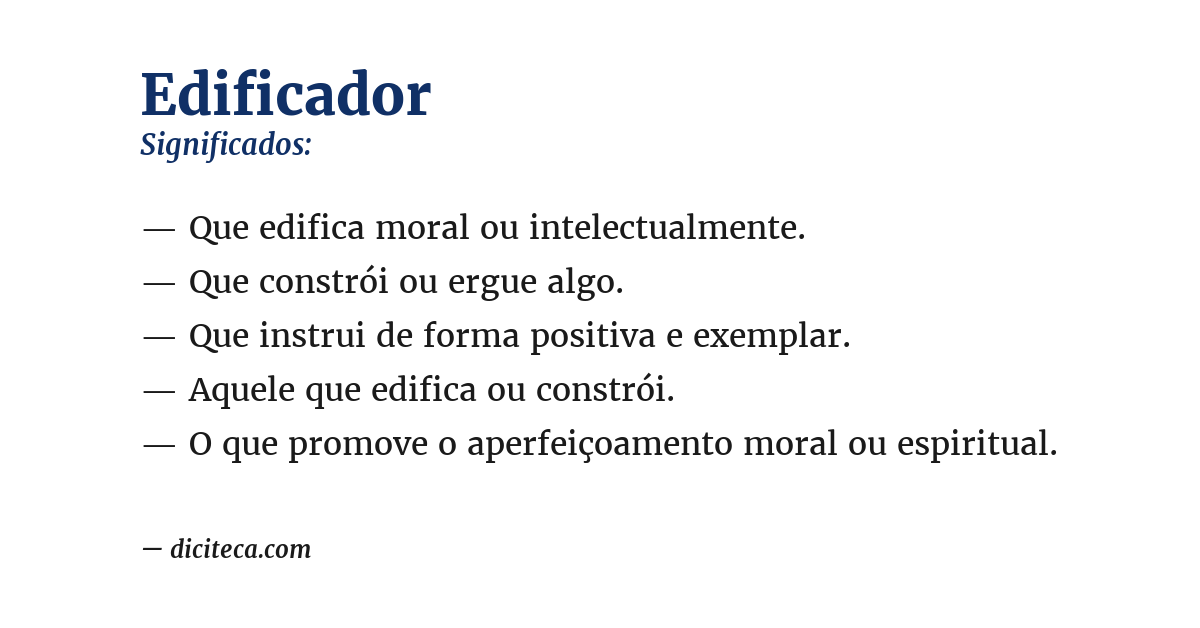 Significado de edificador