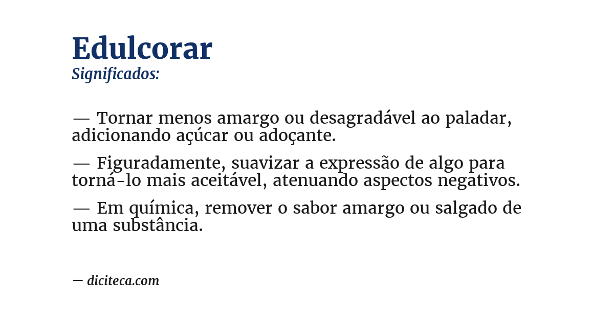 Significado de edulcorar