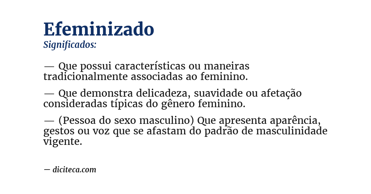 Significado de efeminizado