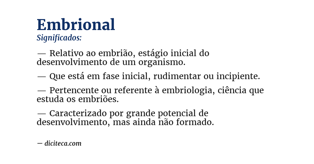 Significado de embrional