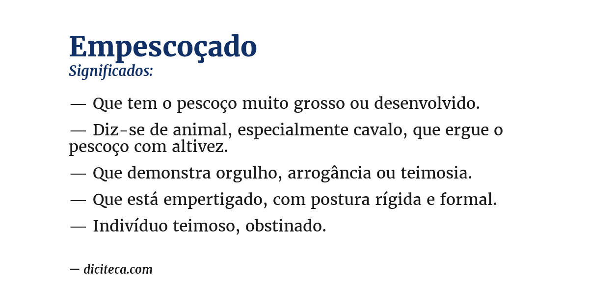 Significado de empescoçado