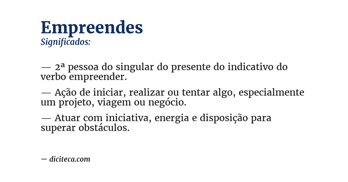 Significado de empreendes
