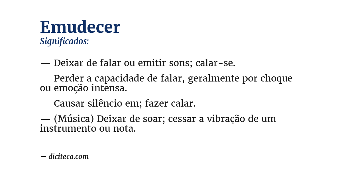 Significado de emudecer
