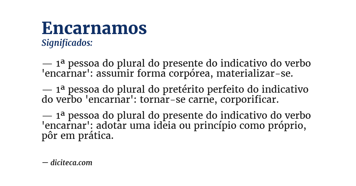 Significado de encarnamos