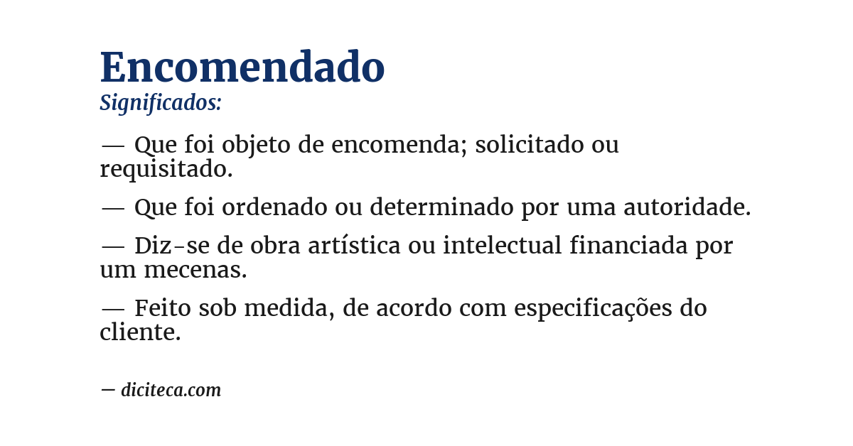 Significado de encomendado