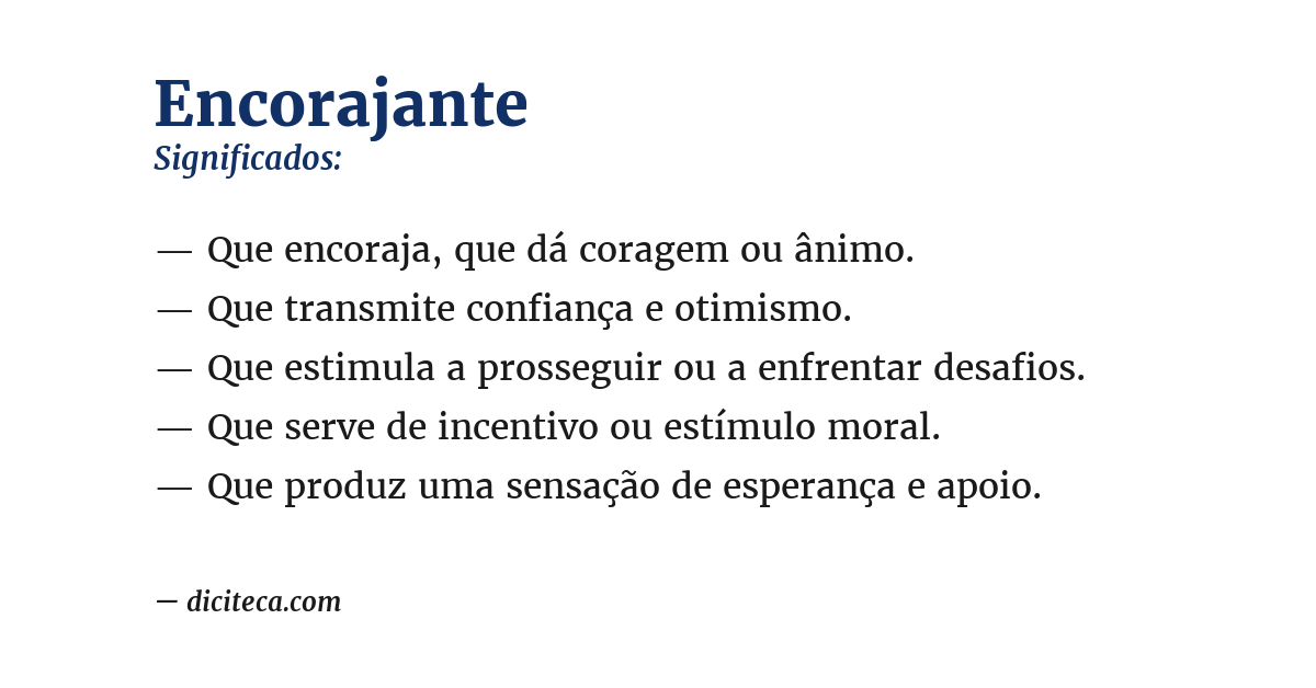 Significado de encorajante