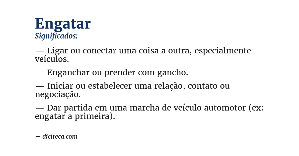 Significado de engatar