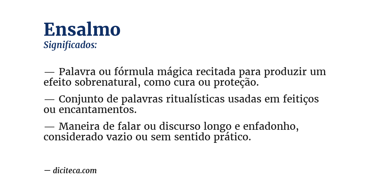 Significado de ensalmo