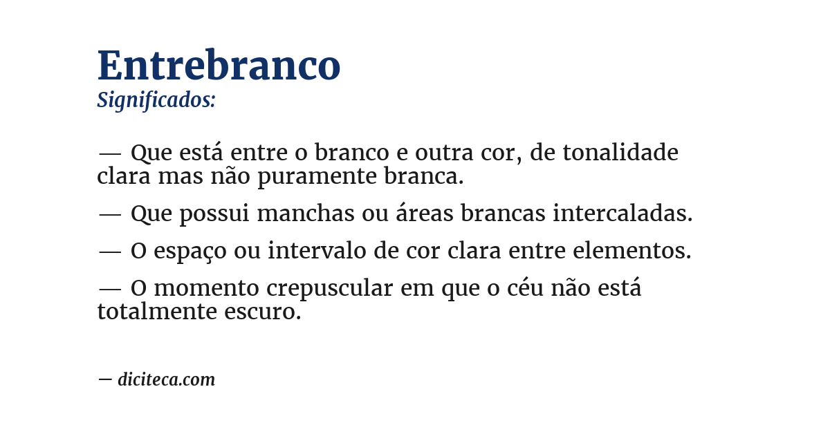 Significado de entrebranco