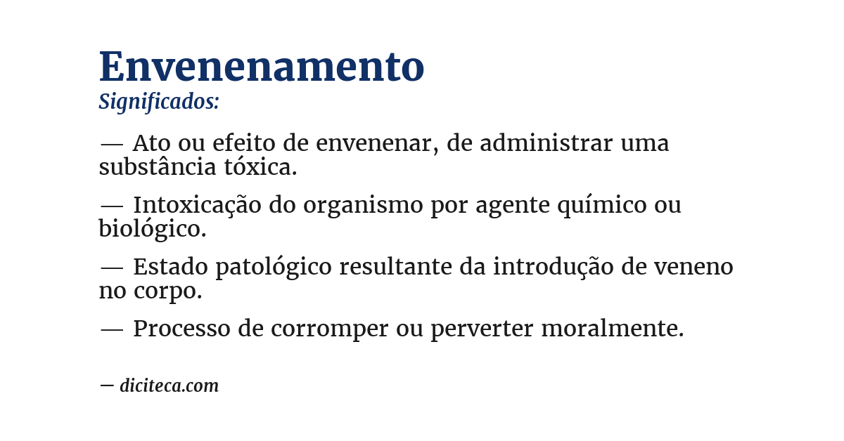Significado de envenenamento
