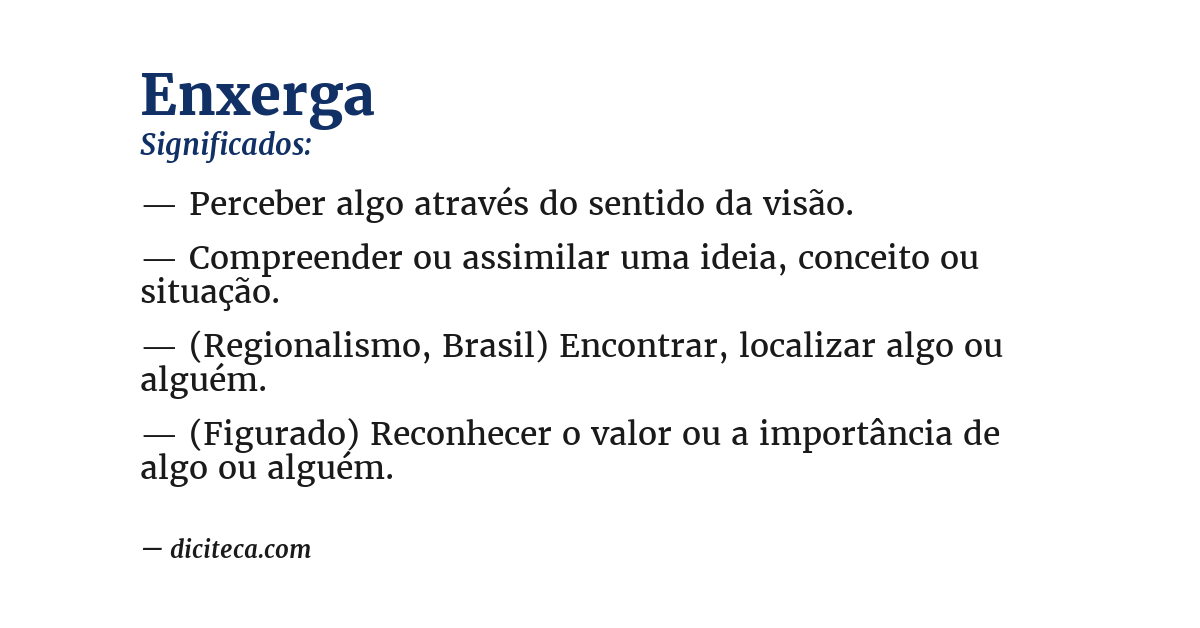 Significado de enxerga