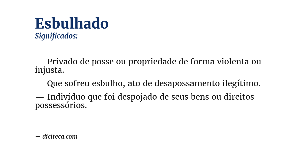 Significado de esbulhado