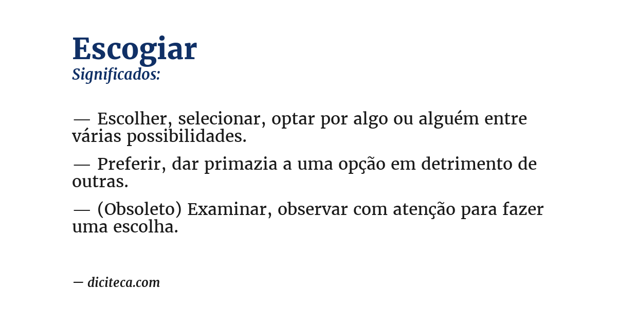 Significado de escogiar
