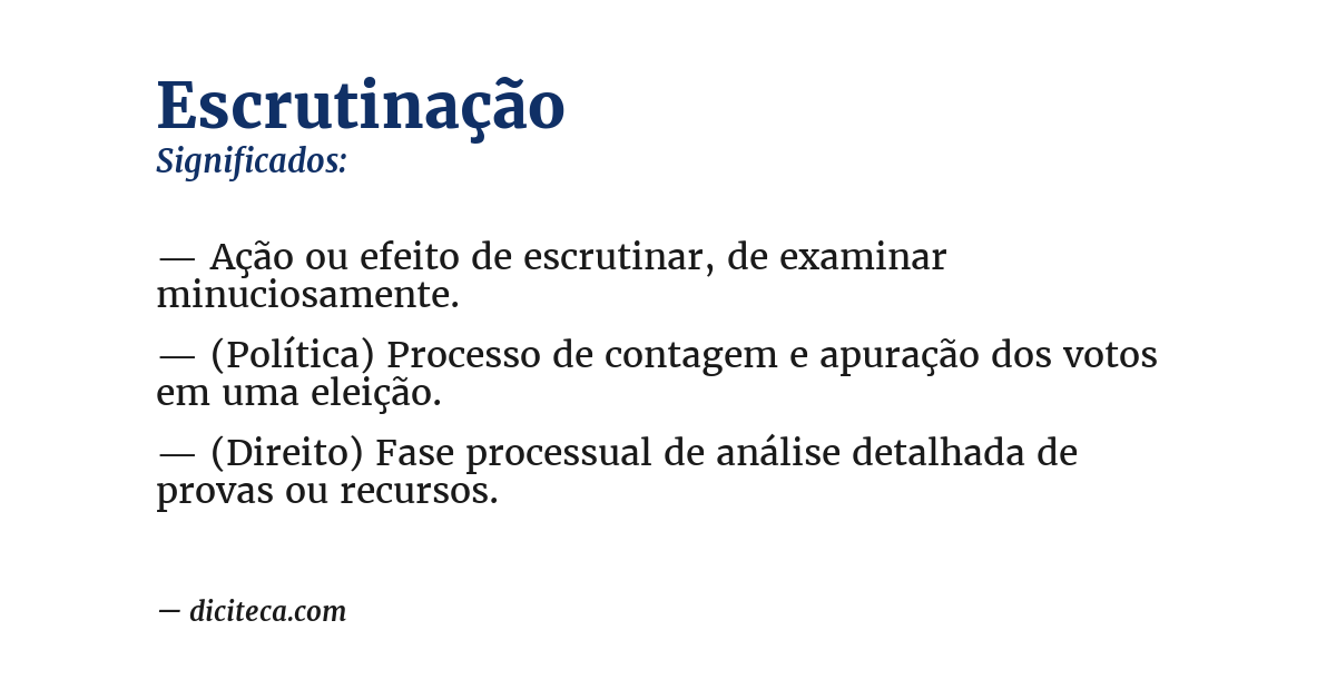 Significado de escrutinação