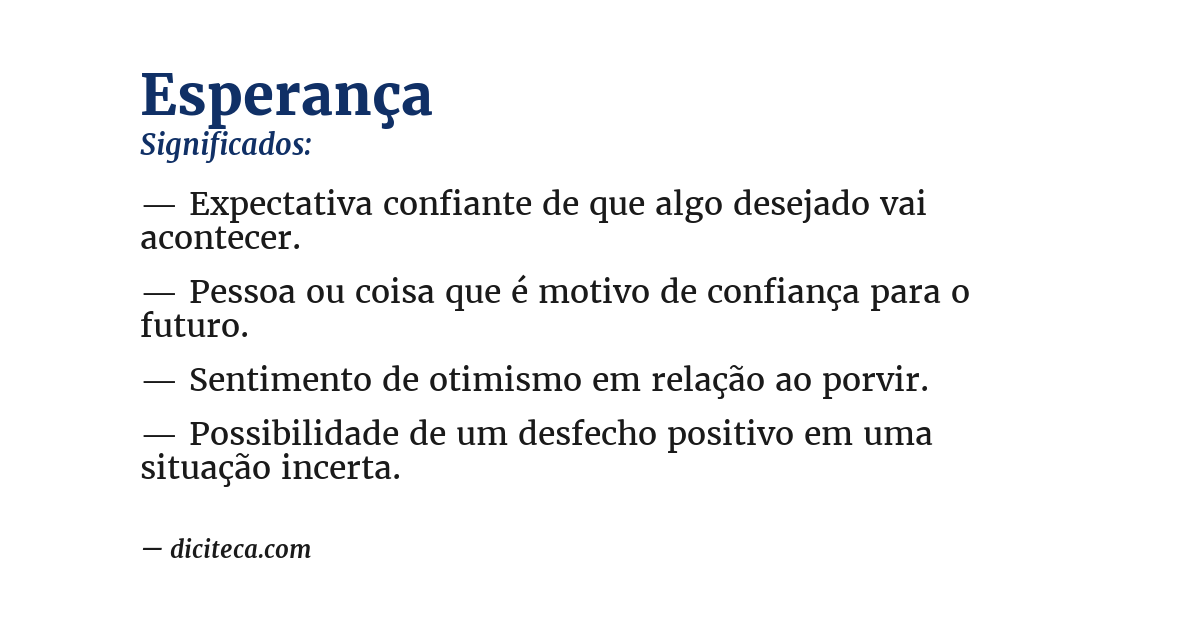 Significado de esperança