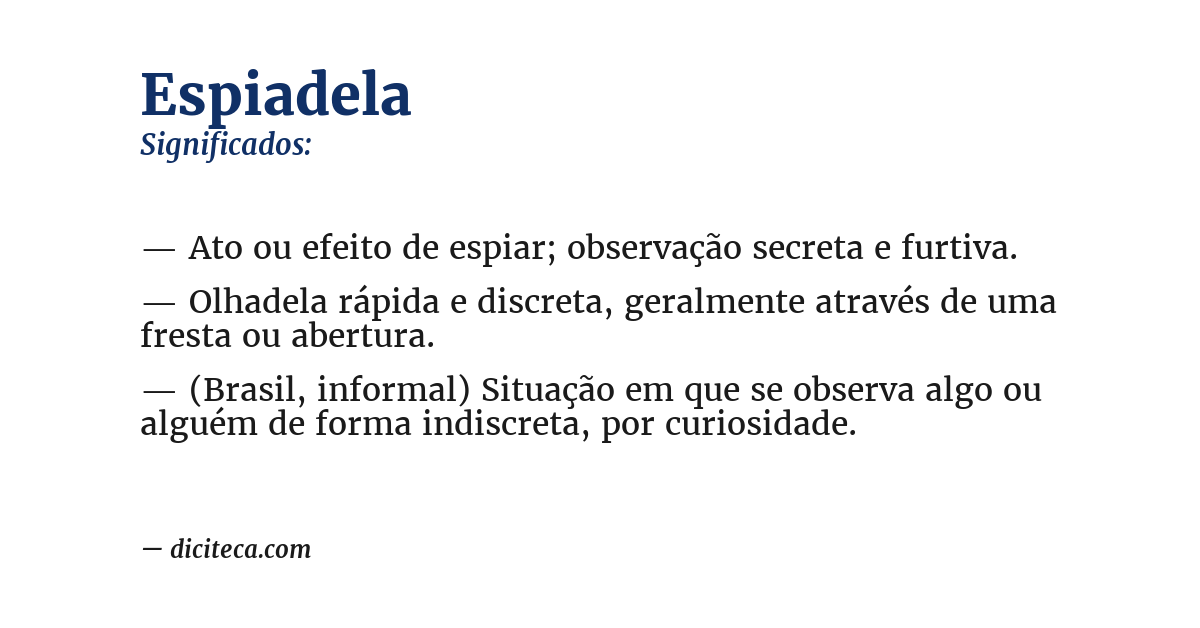Significado de espiadela