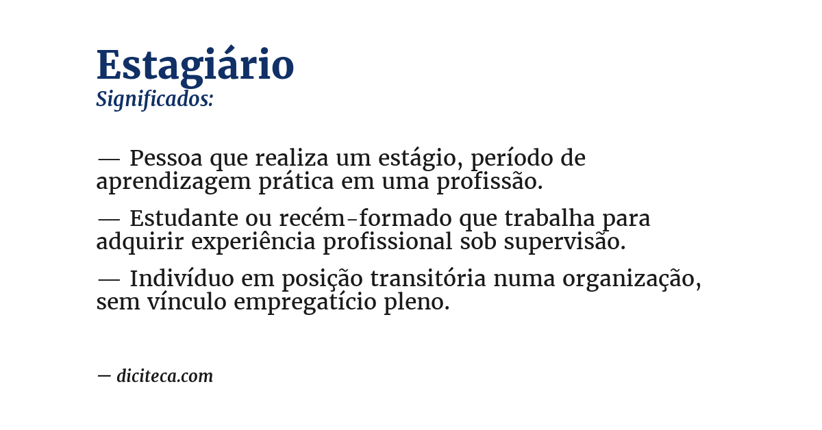 Significado de estagiário