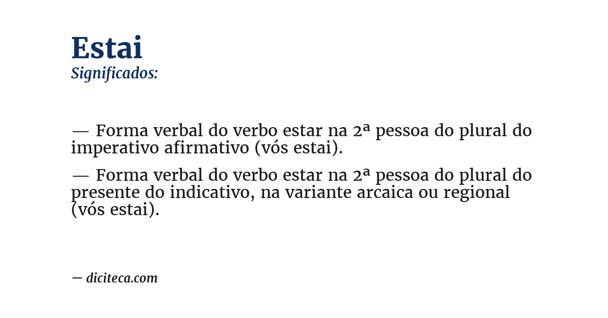 Significado de estai