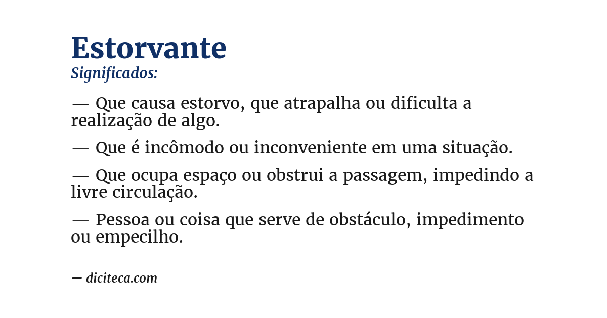 Significado de estorvante
