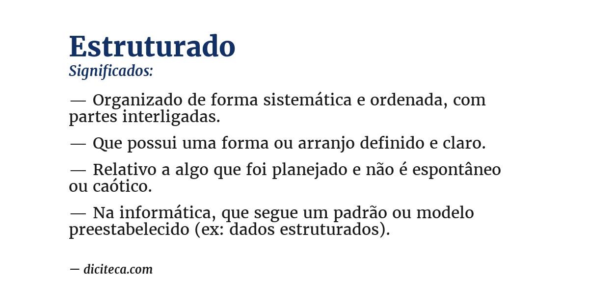 Significado de estruturado