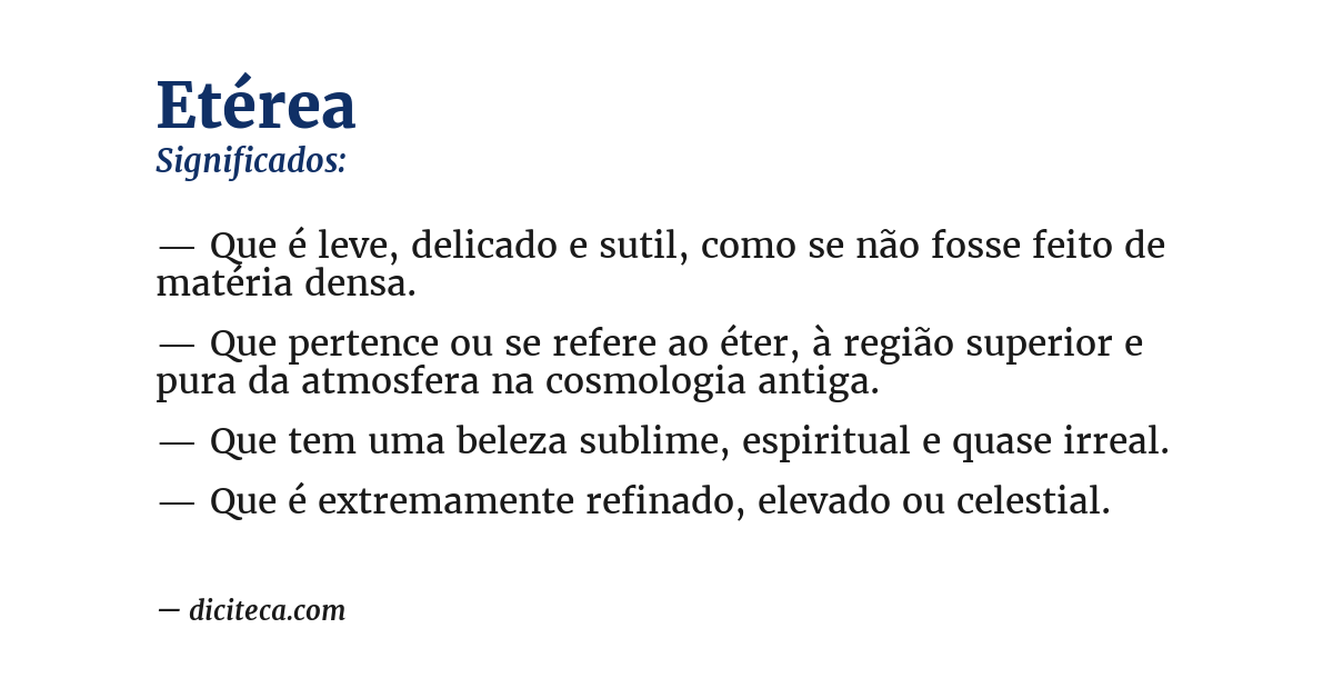 Significado de etérea