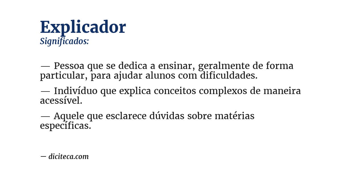 Significado de explicador