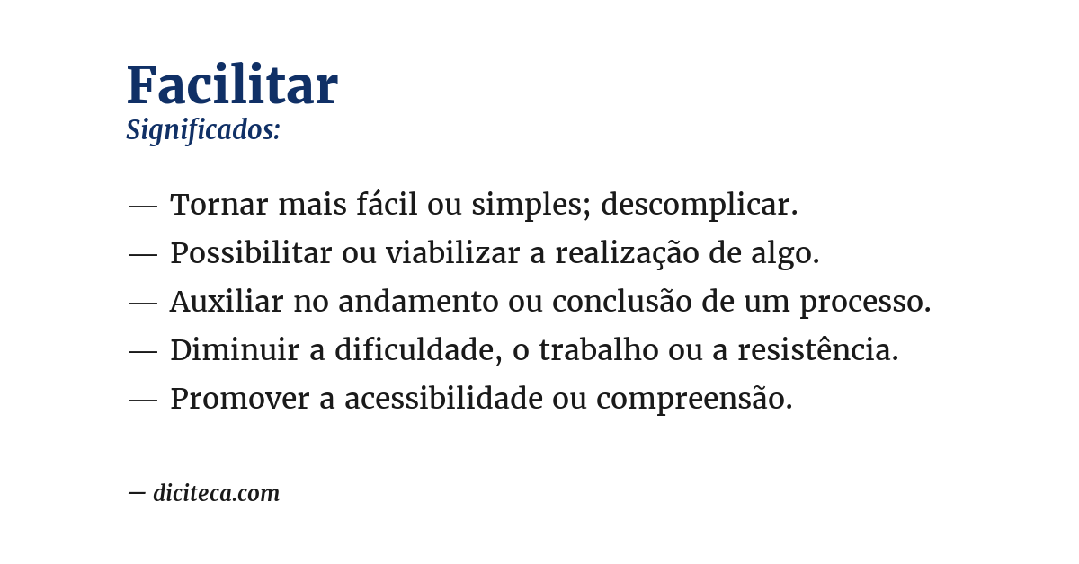 Significado de facilitar