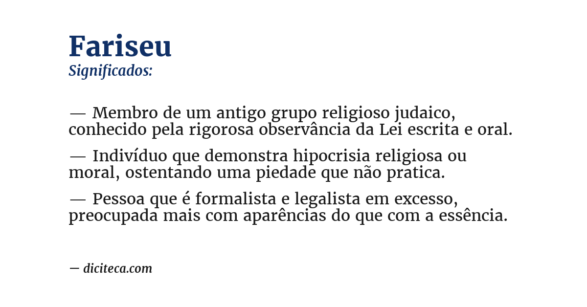 Significado de fariseu