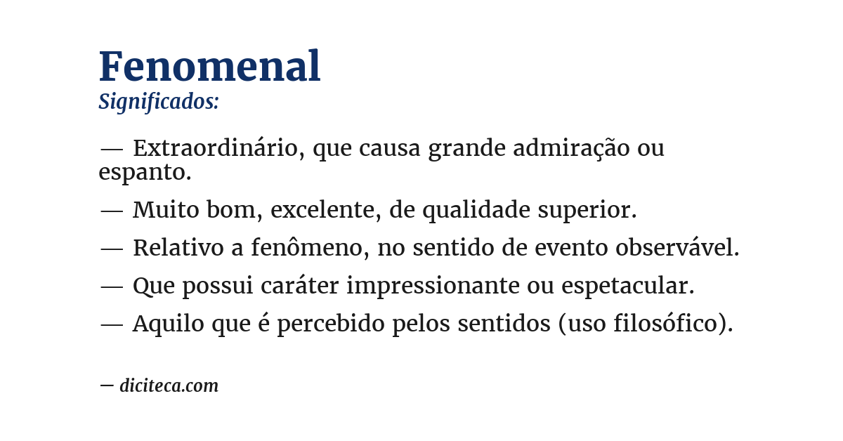 Significado de fenomenal