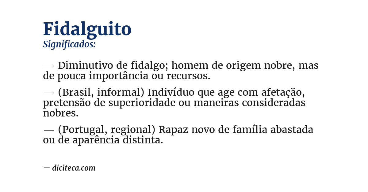 Significado de fidalguito