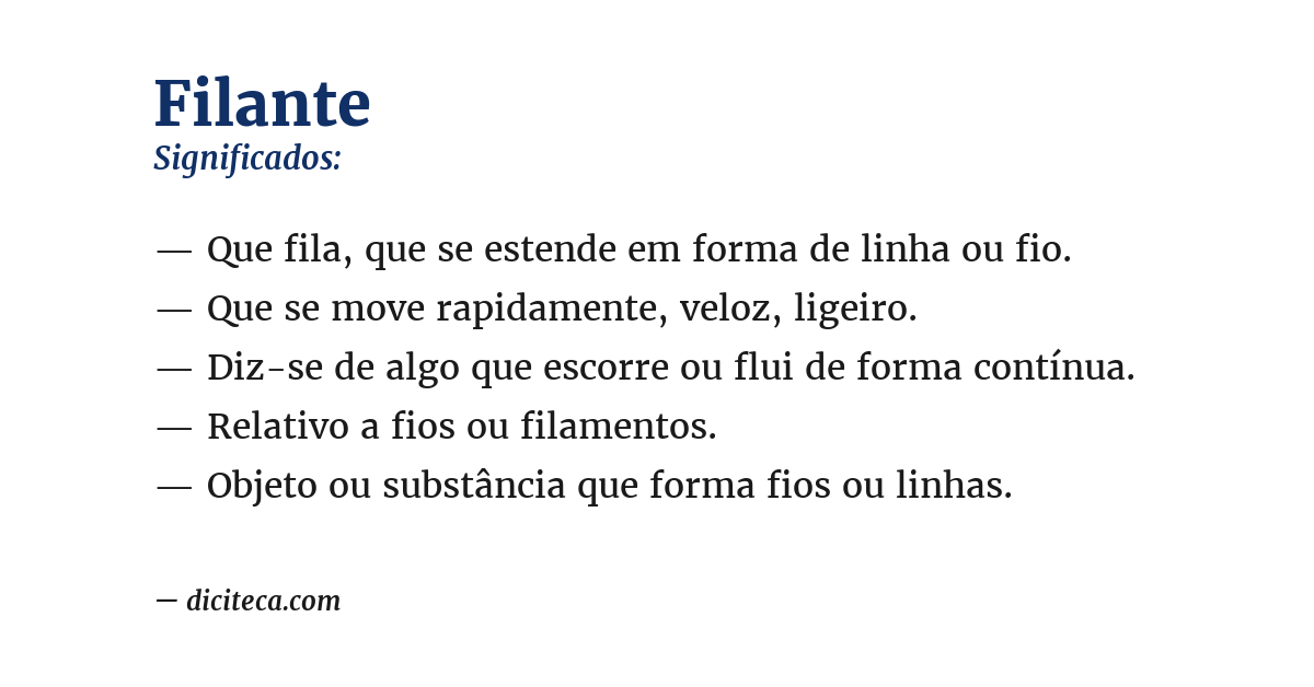 Significado de filante