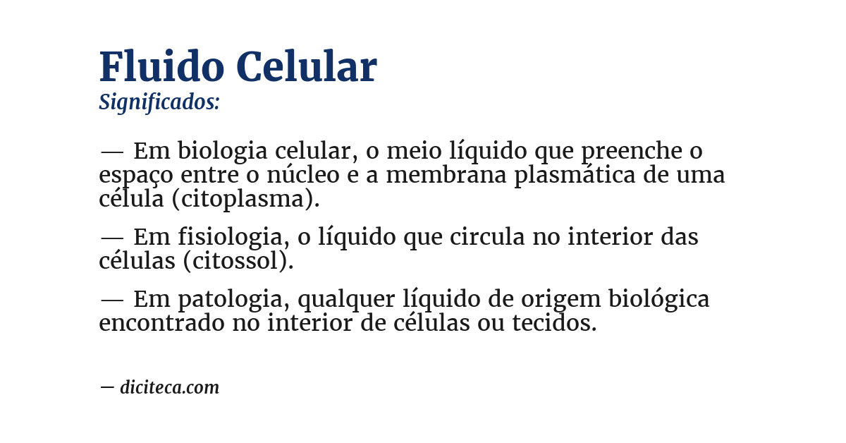 Significado de fluido celular