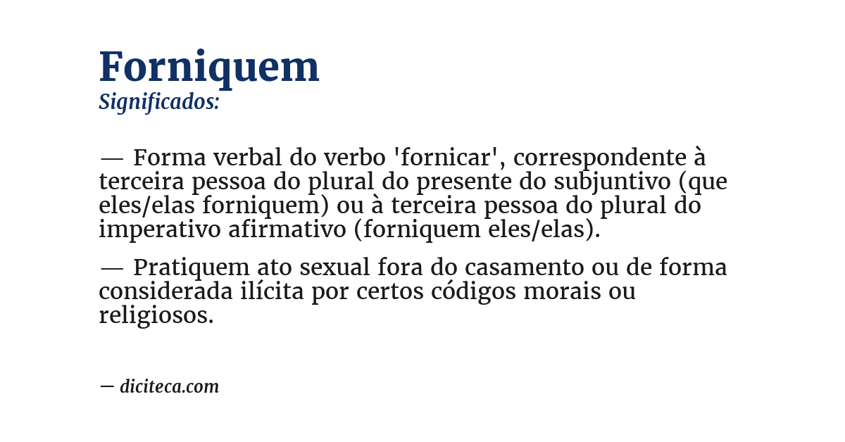 Significado de forniquem