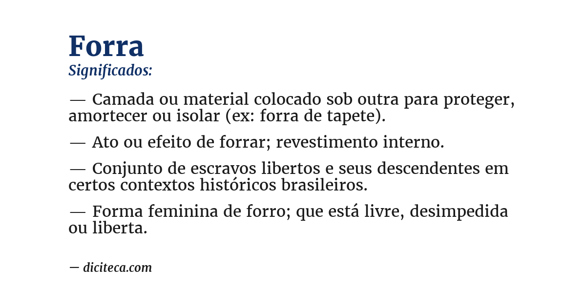 Significado de forra