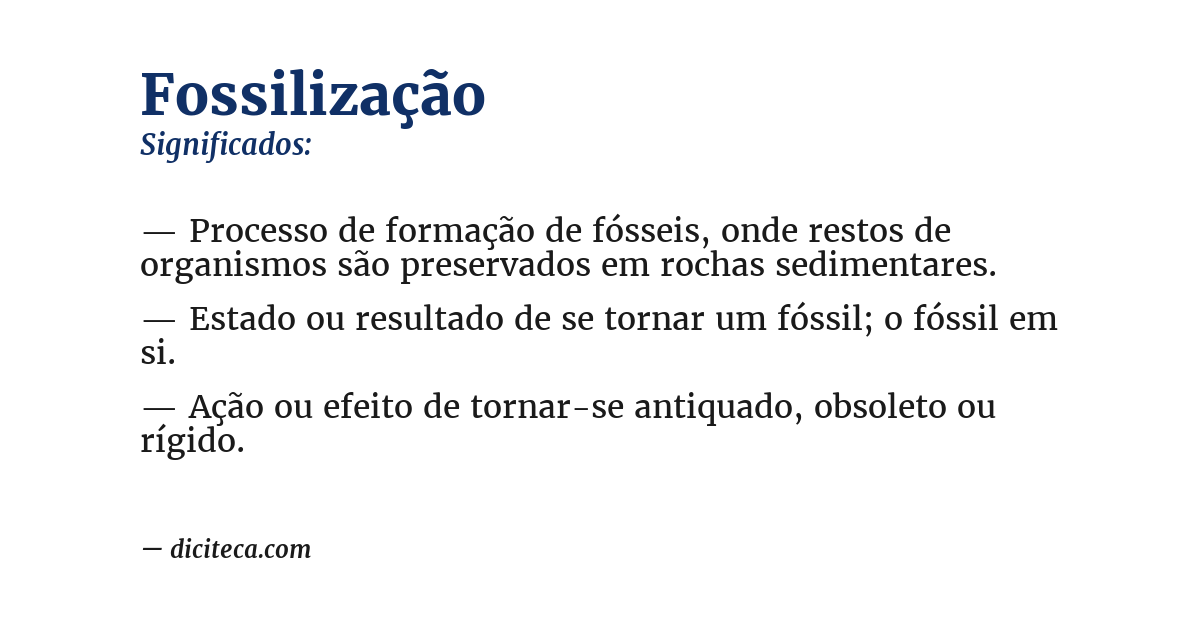 Significado de fossilização