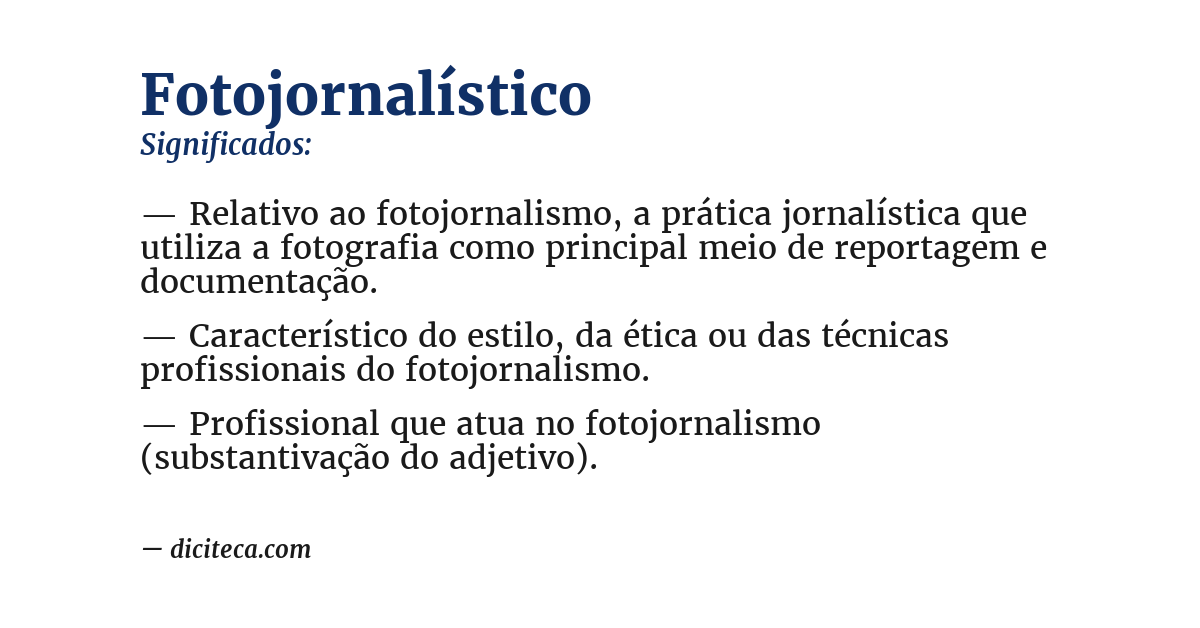 Significado de fotojornalístico