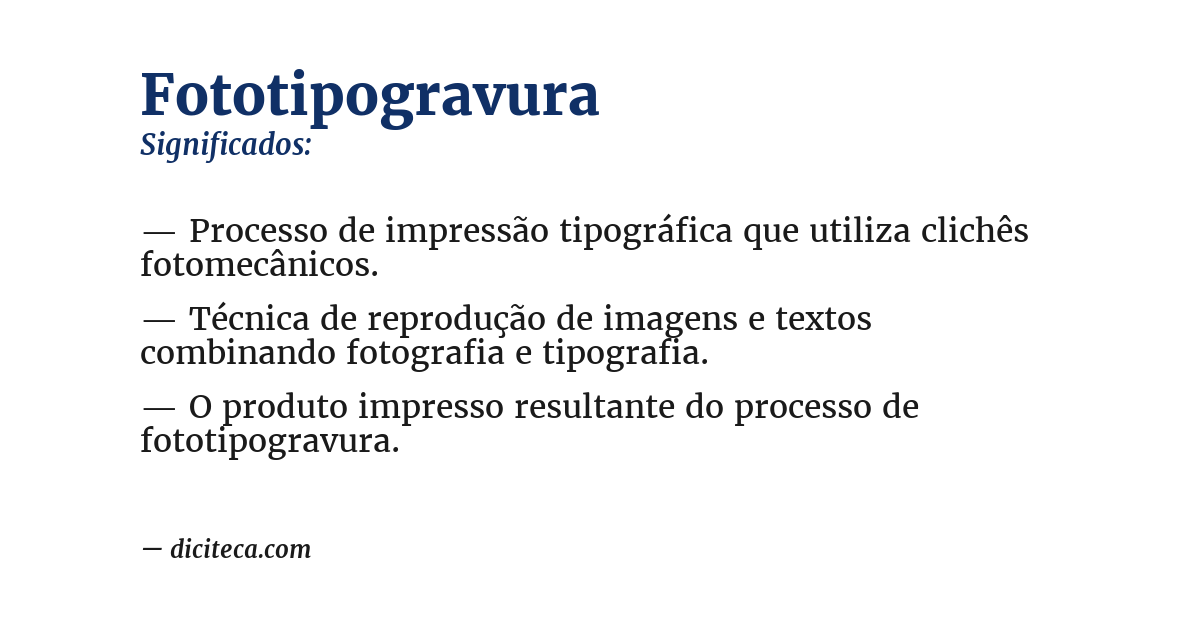 Significado de fototipogravura