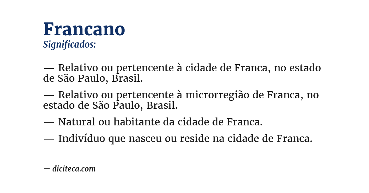 Significado de francano
