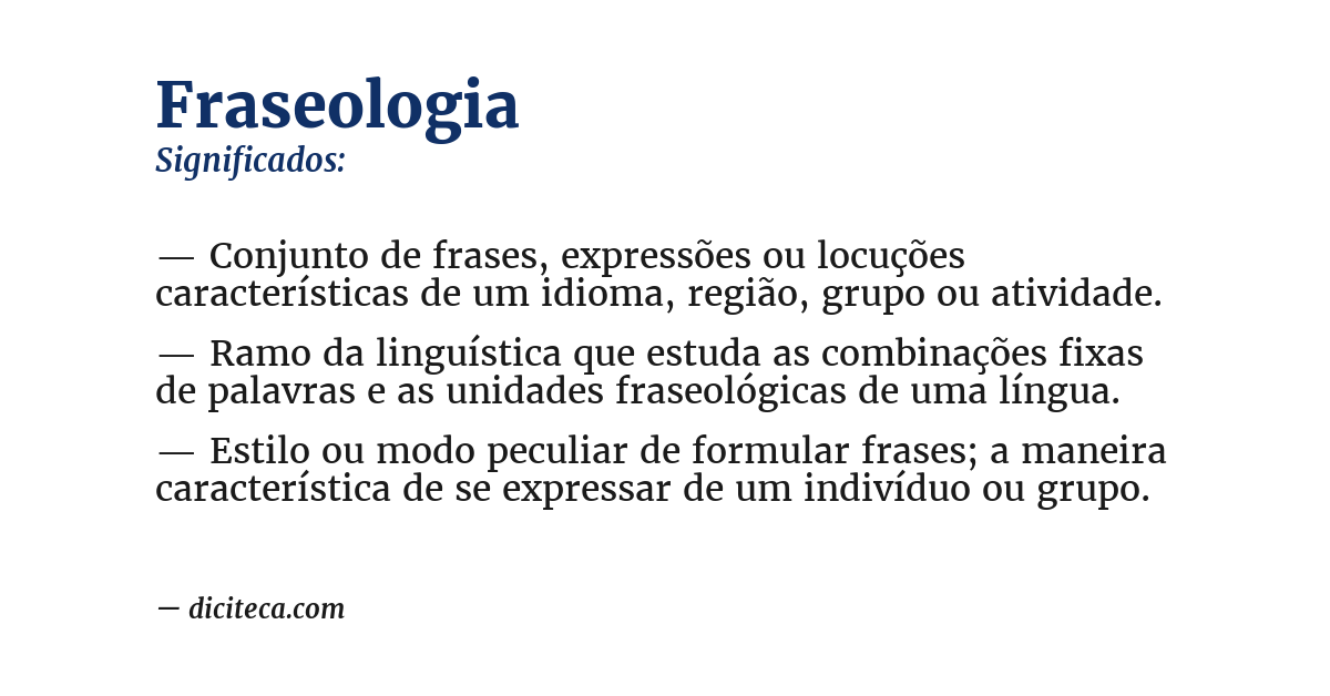 Significado de fraseologia