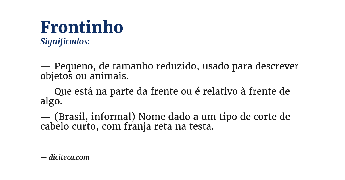 Significado de frontinho