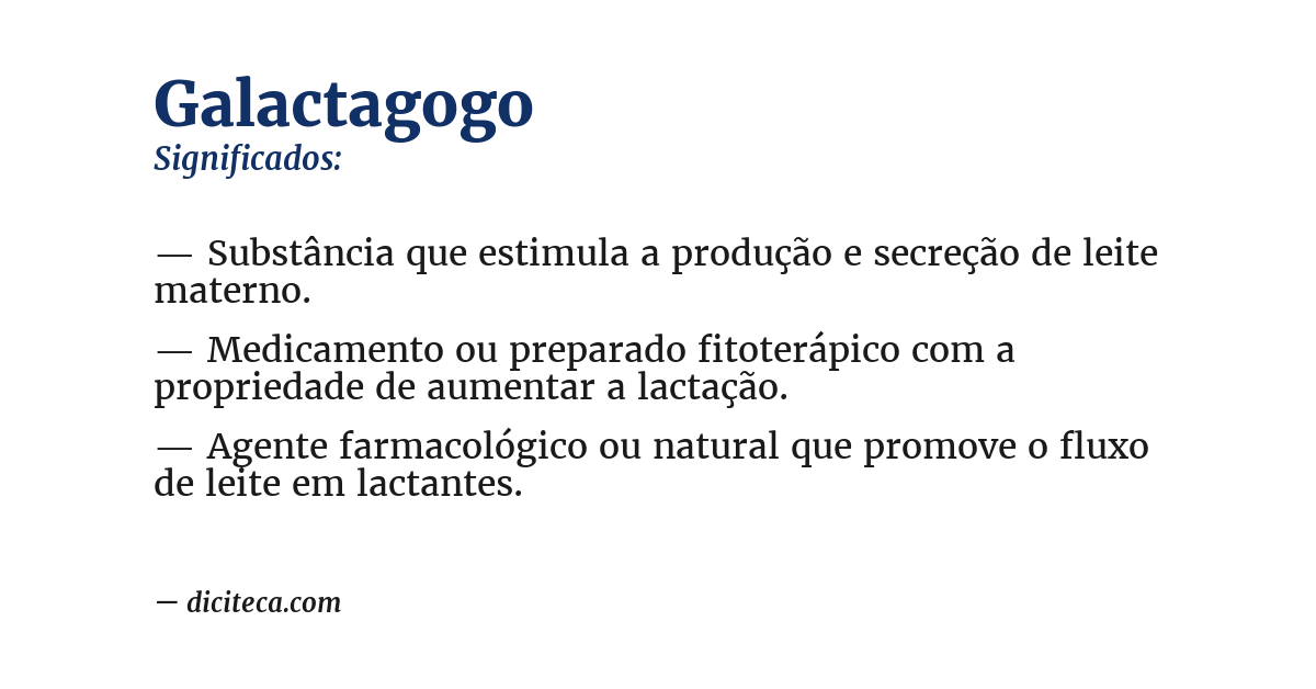 Significado de galactagogo