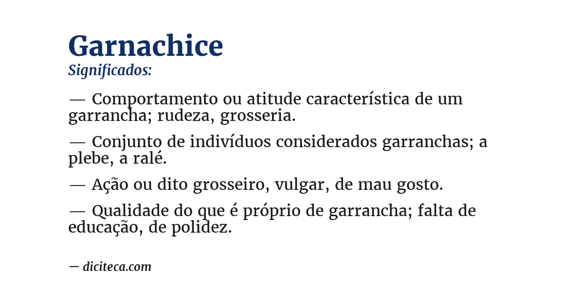 Significado de garnachice