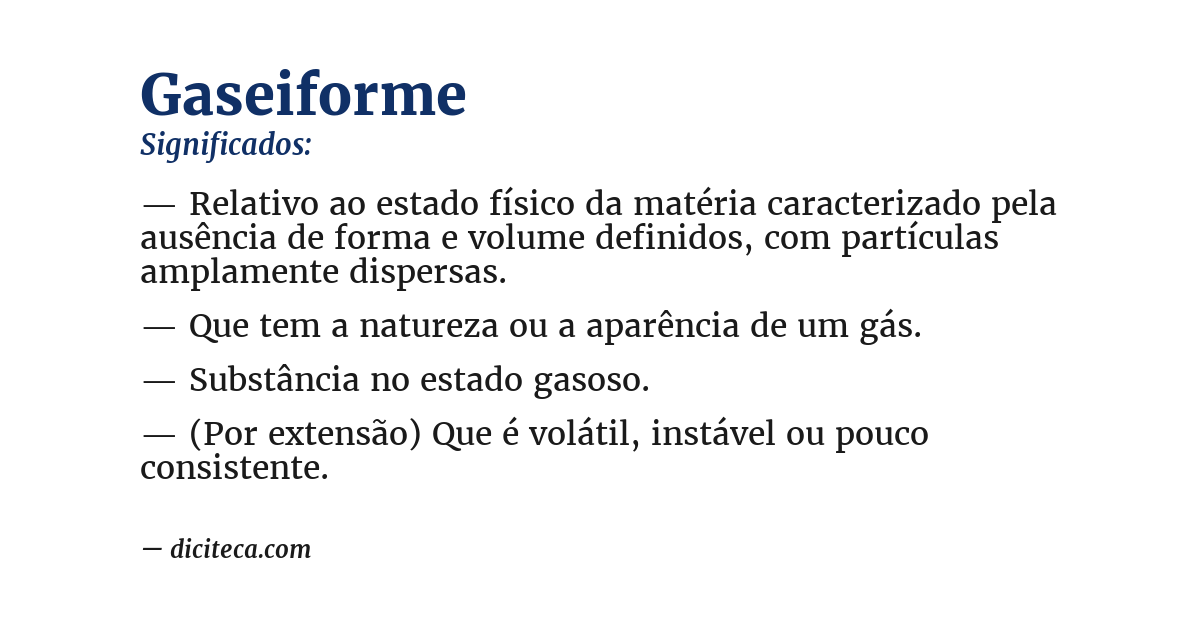 Significado de gaseiforme