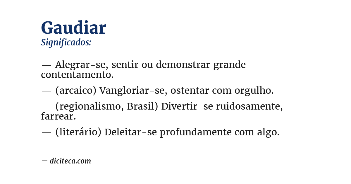 Significado de gaudiar