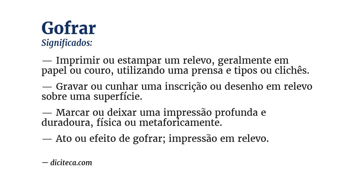 Significado de gofrar