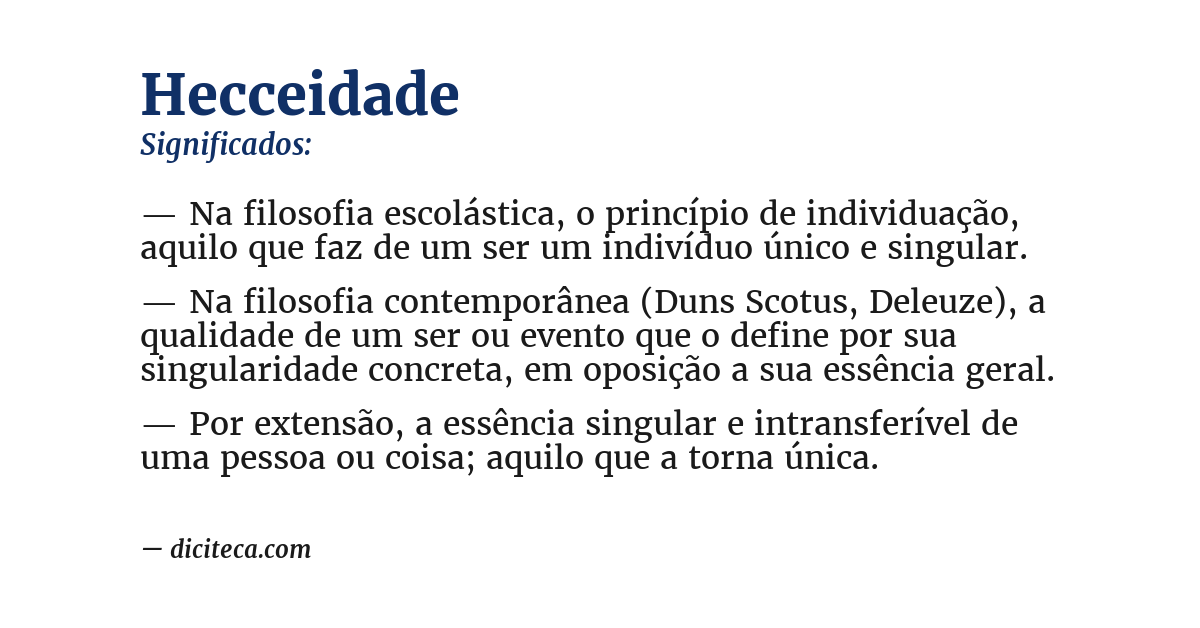 Significado de hecceidade