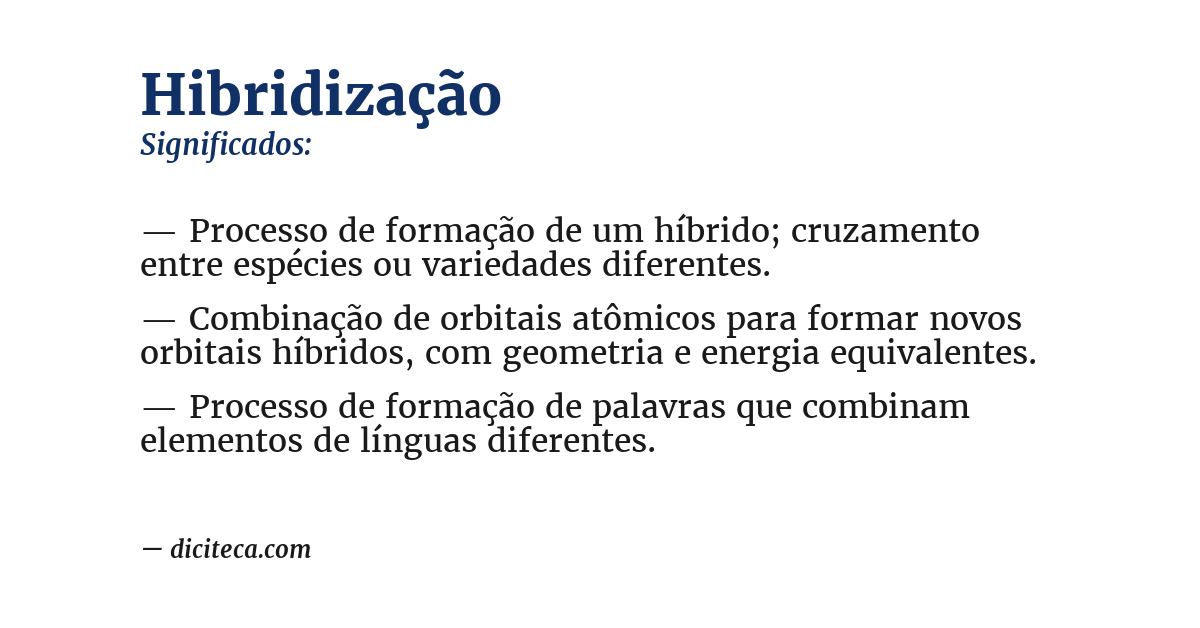 Significado de hibridização