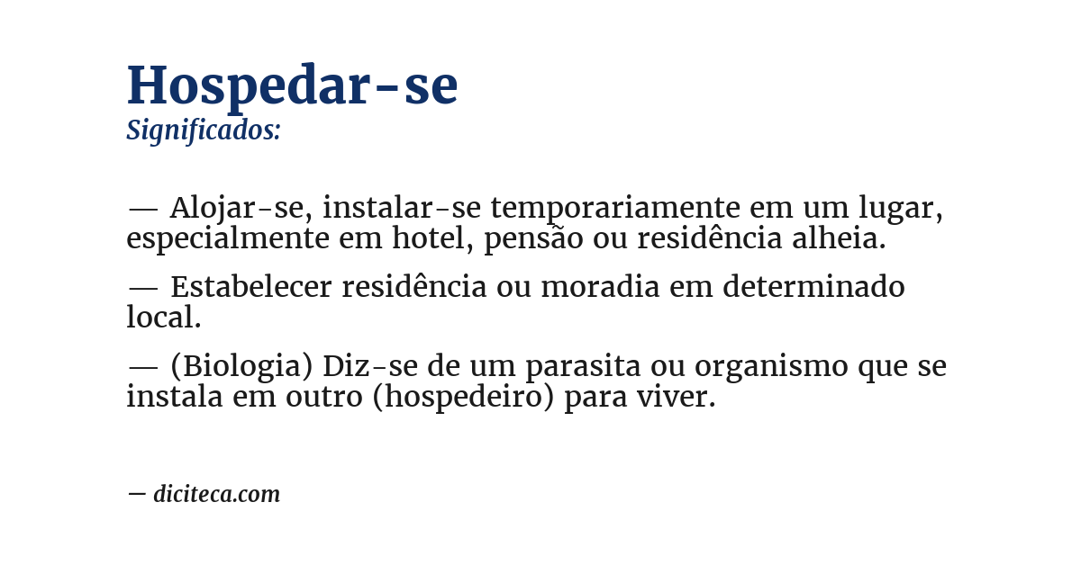 Significado de hospedar-se